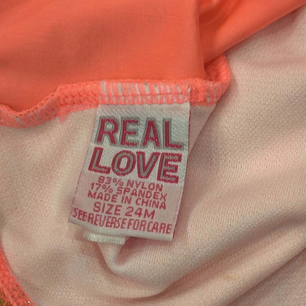 Real Love Baby Girls 2pc Coral and Gold Pineapple Swim Set - Picture 4 of 6